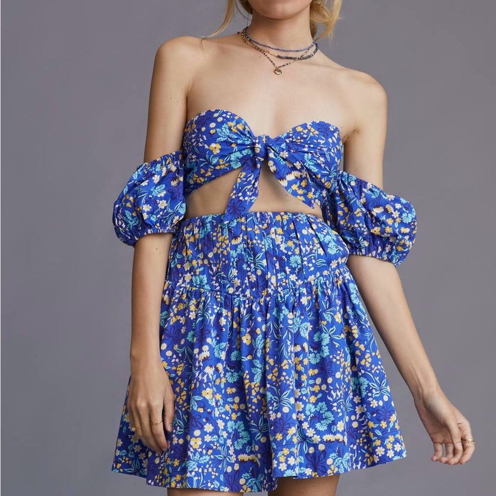 Anthropologie
Maeve Top and Skirt Set -blue 
Style # 69360527